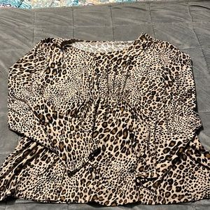 Leopard Print Long Sleeve Maternity Shirt